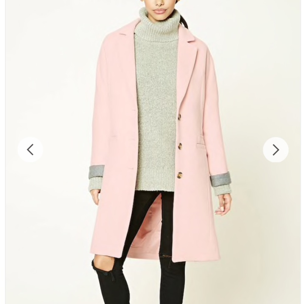 🧥HP🧥NWT 🌸 pink Forever 21 longline coat